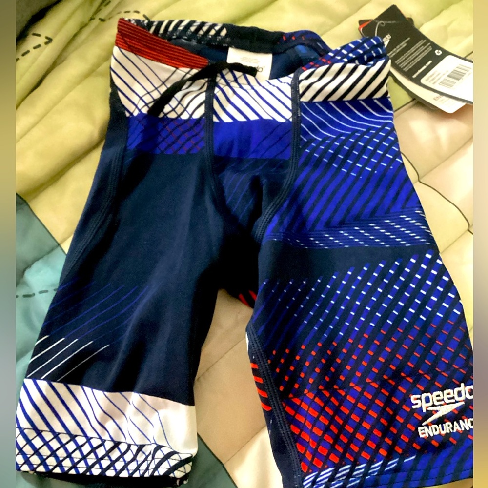 Speedo brand swim shorts. Spandex material. Boys youth size 22